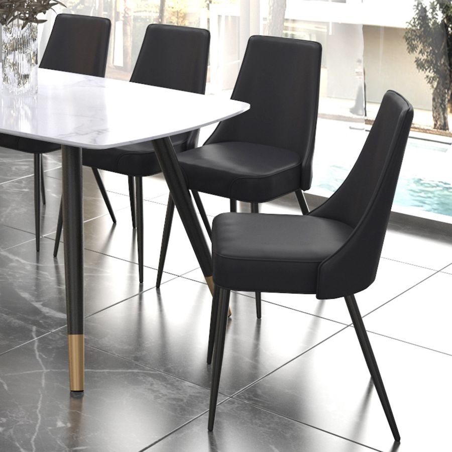 Koda Dining Chair, Faux Leather, set of 2, in Black - Image 8