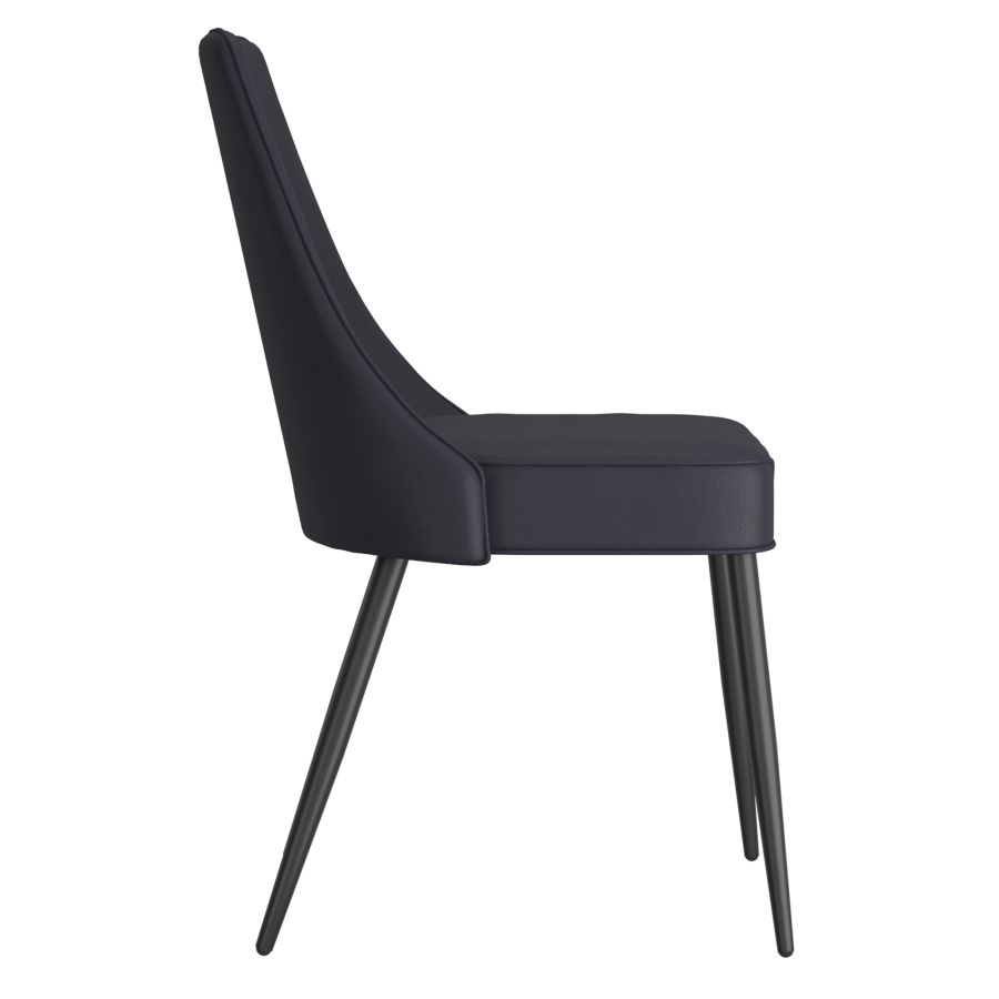 Koda Dining Chair, Faux Leather, set of 2, in Black - Image 6