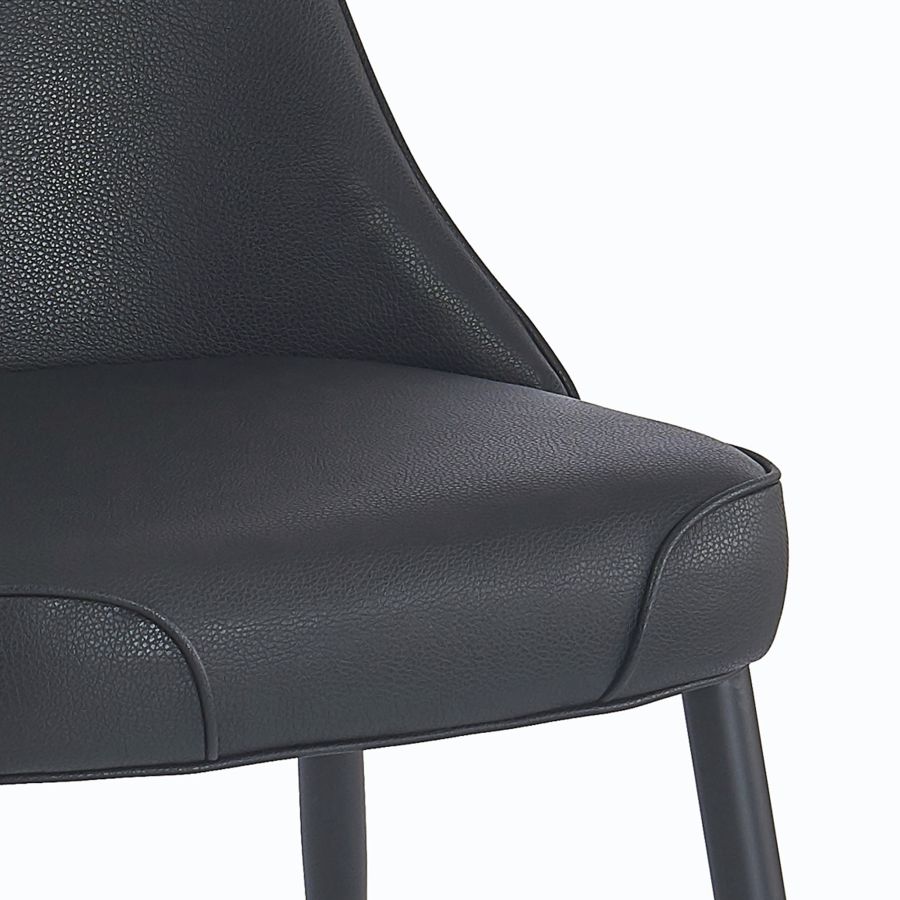 Koda Dining Chair, Faux Leather, set of 2, in Black - Image 4