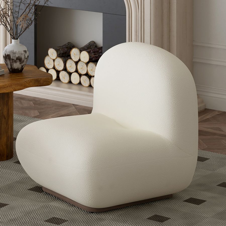 Zilano Accent Chair in Ivory Boucle - Image 3