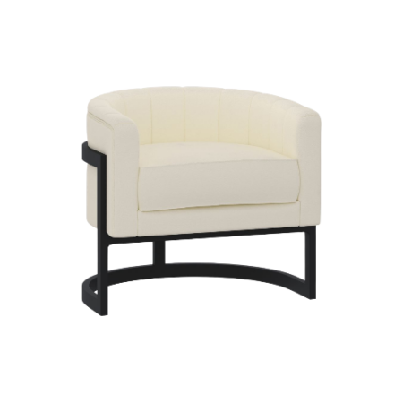 Zhuri Accent Chair in Ivory Boucle and Black