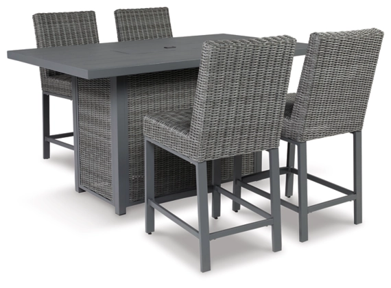 Palazzo Outdoor Counter Height Dining Table with 4 Barstools - Image 2
