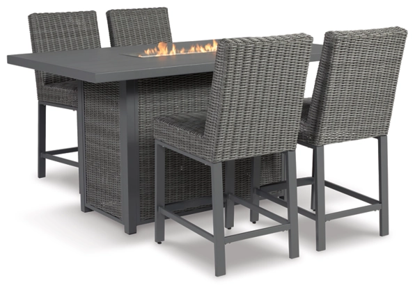 Palazzo Outdoor Counter Height Dining Table with 4 Barstools - Image 3