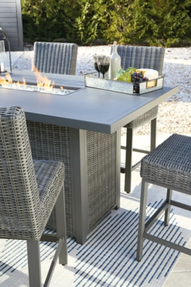 Palazzo Outdoor Counter Height Dining Table with 4 Barstools - Image 4