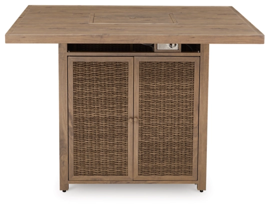 Walton Bridge Outdoor Bar Table with Fire Pit - Image 4