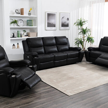 3pc Recliner Set (Leather Gel-Power) IF-8032