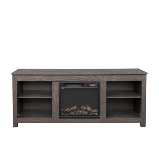 Alternative view of 58" TV Stand with Fireplace, Grey