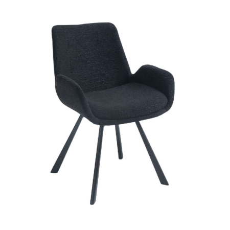 Signy Swivel Dining Chair, set of 2, in Black