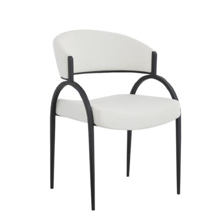 DINING CHAIR SET OF 2 - CREAM/BLACK