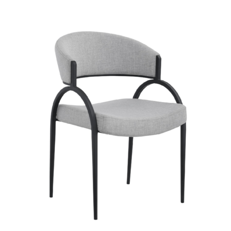 DINING CHAIR SET OF 2 - GREY/BLACK