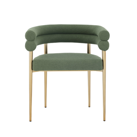 DINING CHAIR SET OF 2 - GREEN/GOLD