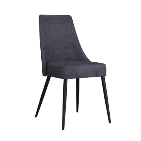 Koda Dining Chair, Fabric, set of 2, in Charcoal and Black