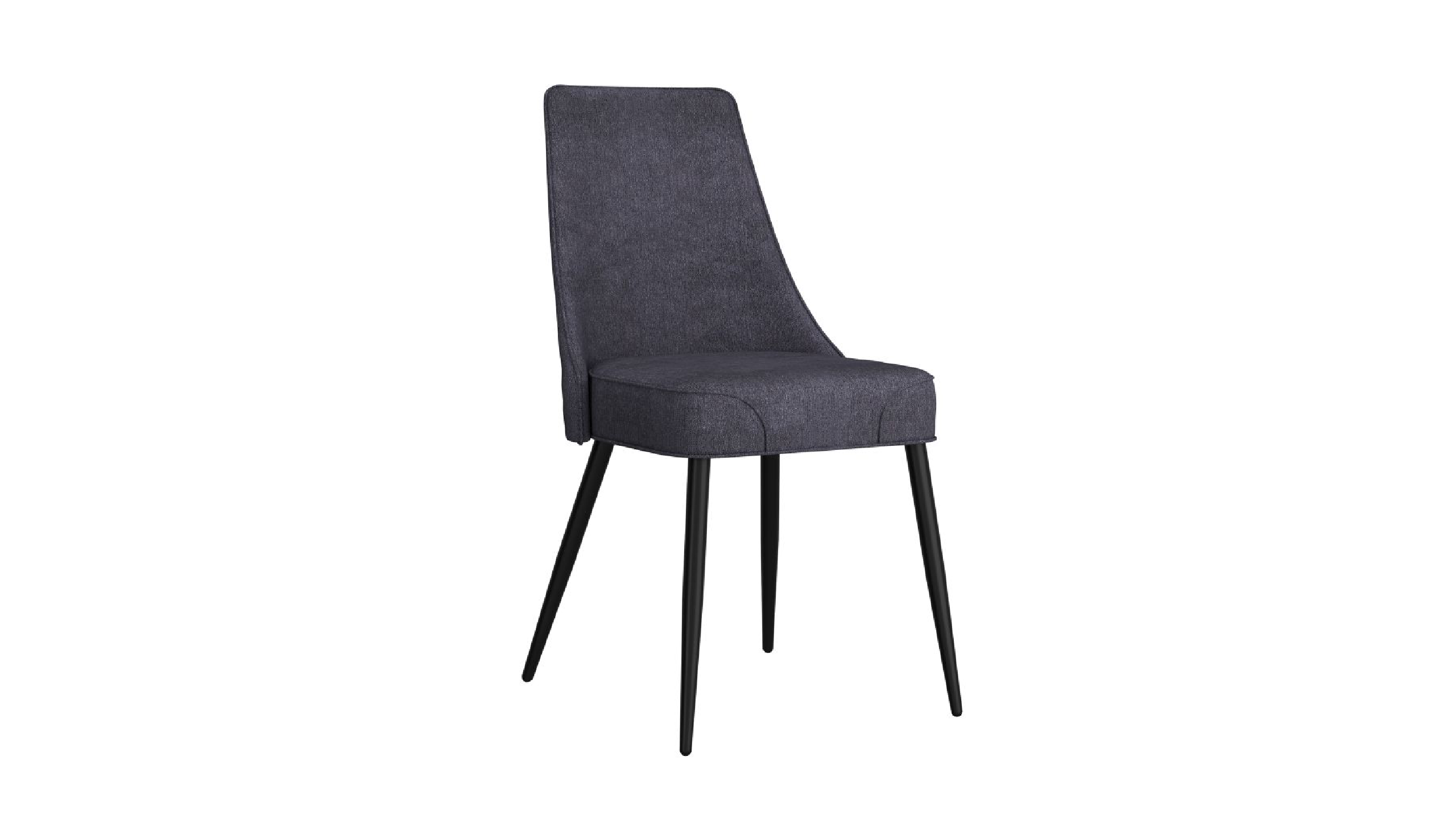Koda Dining Chair, Fabric, set of 2, in Charcoal and Black