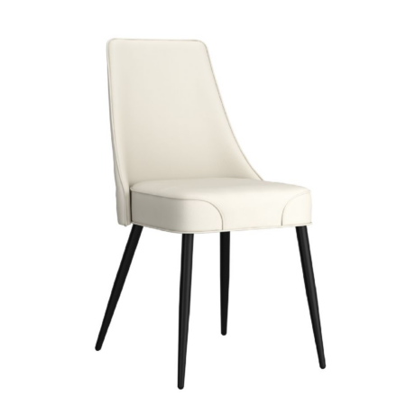Koda Dining Chair, Faux Leather, set of 2, in Beige and Black