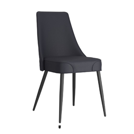 Koda Dining Chair, Faux Leather, set of 2, in Black