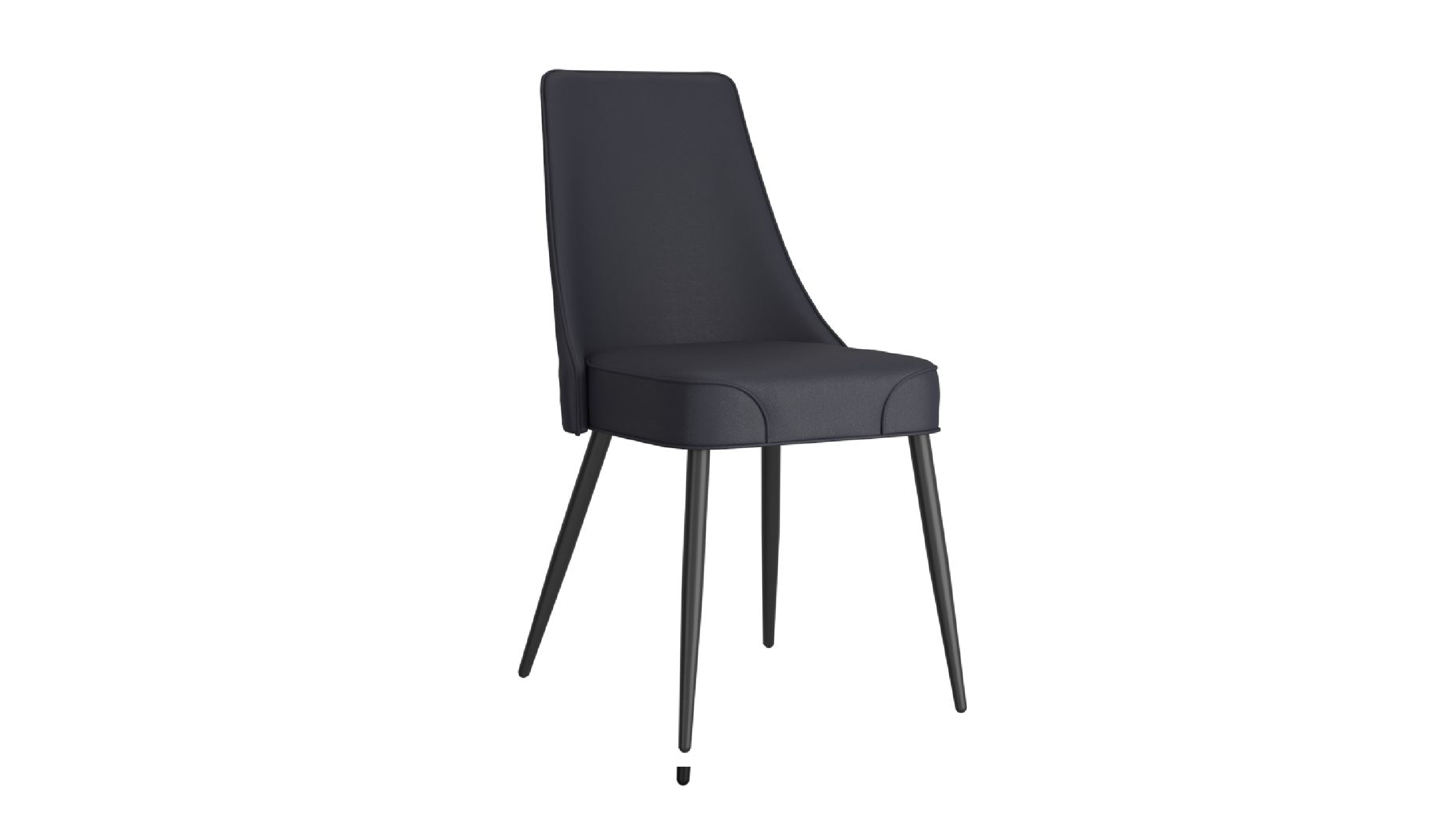 Koda Dining Chair, Faux Leather, set of 2, in Black