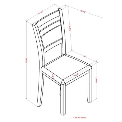 Alternative view of Conrad Walnut & Beige Dining Chair, Set of 2