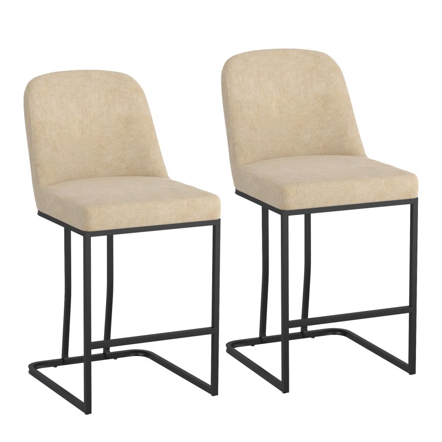 Dario Beige Counter Stool 26" Set of 2 - Image 3