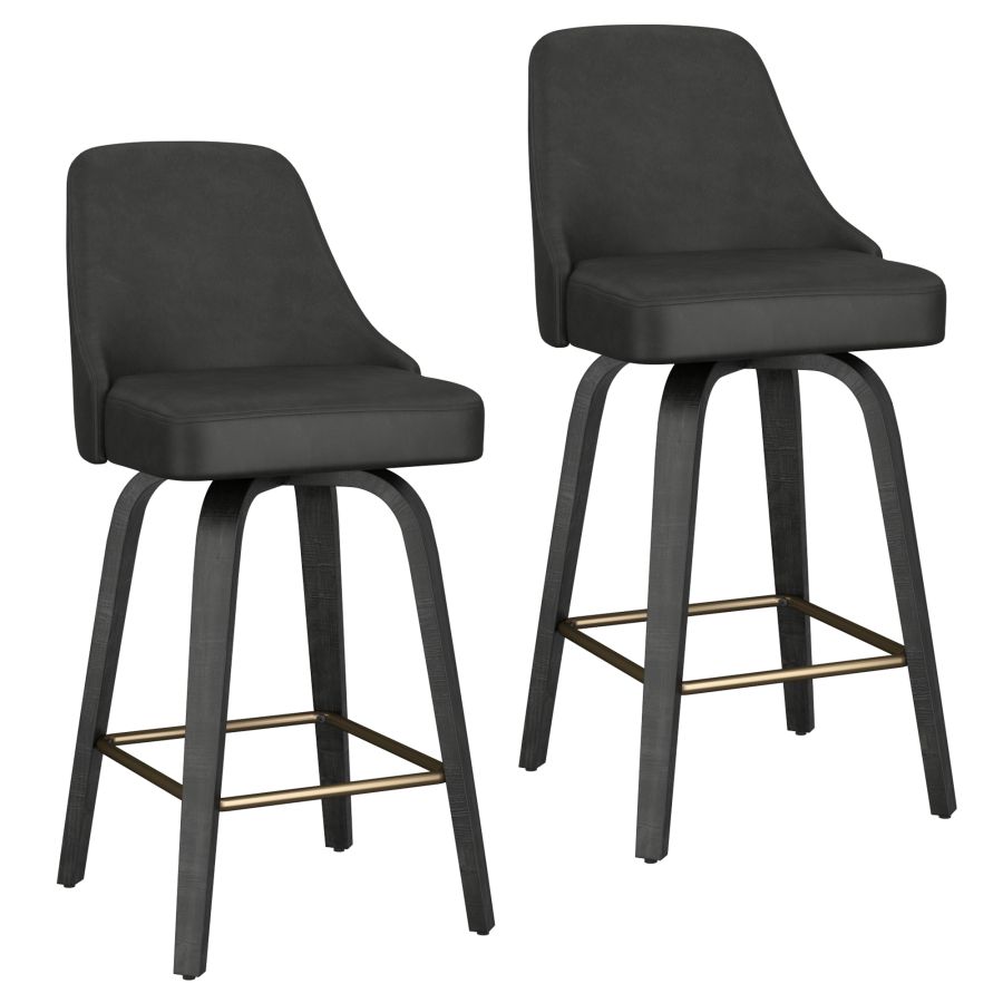 Oakley Charcoal & Black Counter Stool Set of 2 - Image 7