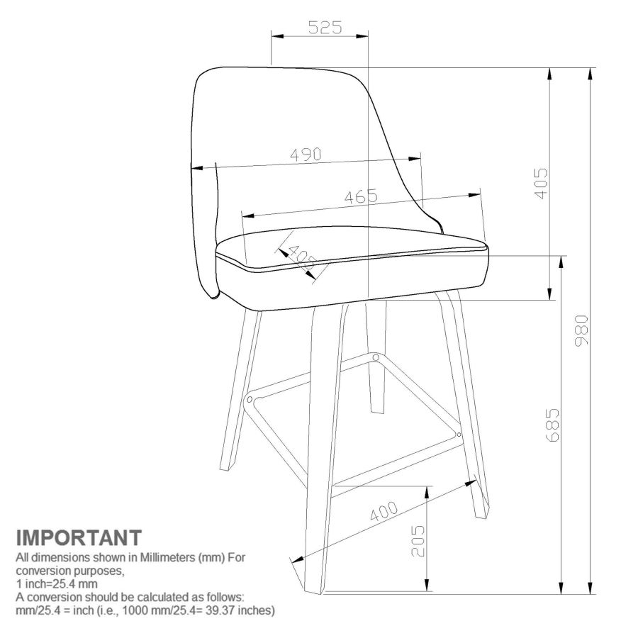 Oakley Charcoal & Black Counter Stool Set of 2 - Image 8