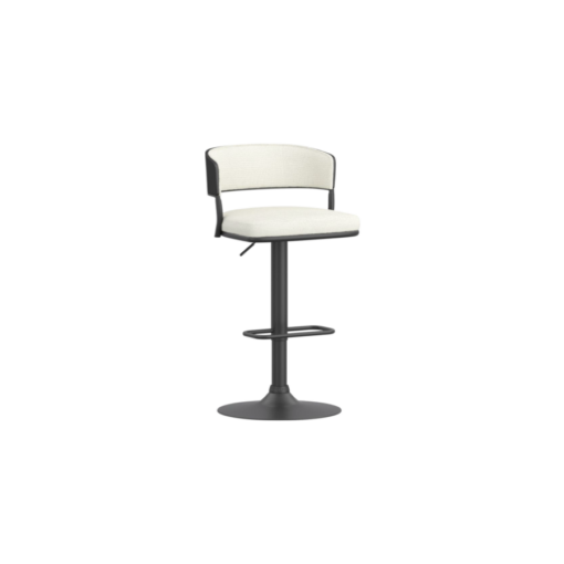 Kazan Adjustable Air-Lift Stool, Set of 2 in Ivory