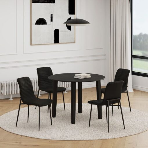 Conrad/Brixx 5pc Dining Set in Black with Black-Chair