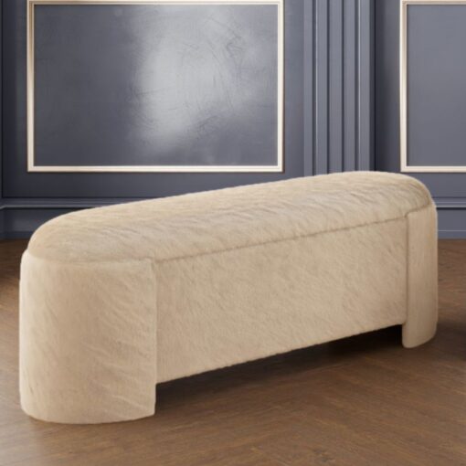 Alternative view of Selene Storage Ottoman in Dark Beige