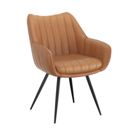 Talon Swivel Dining and Accent Chair, set of 2, in Camel and Black
