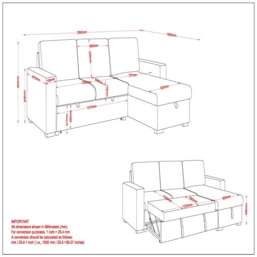 Alternative view of Alfonso Performance Fabric Sofa Bed & Storage in Beige