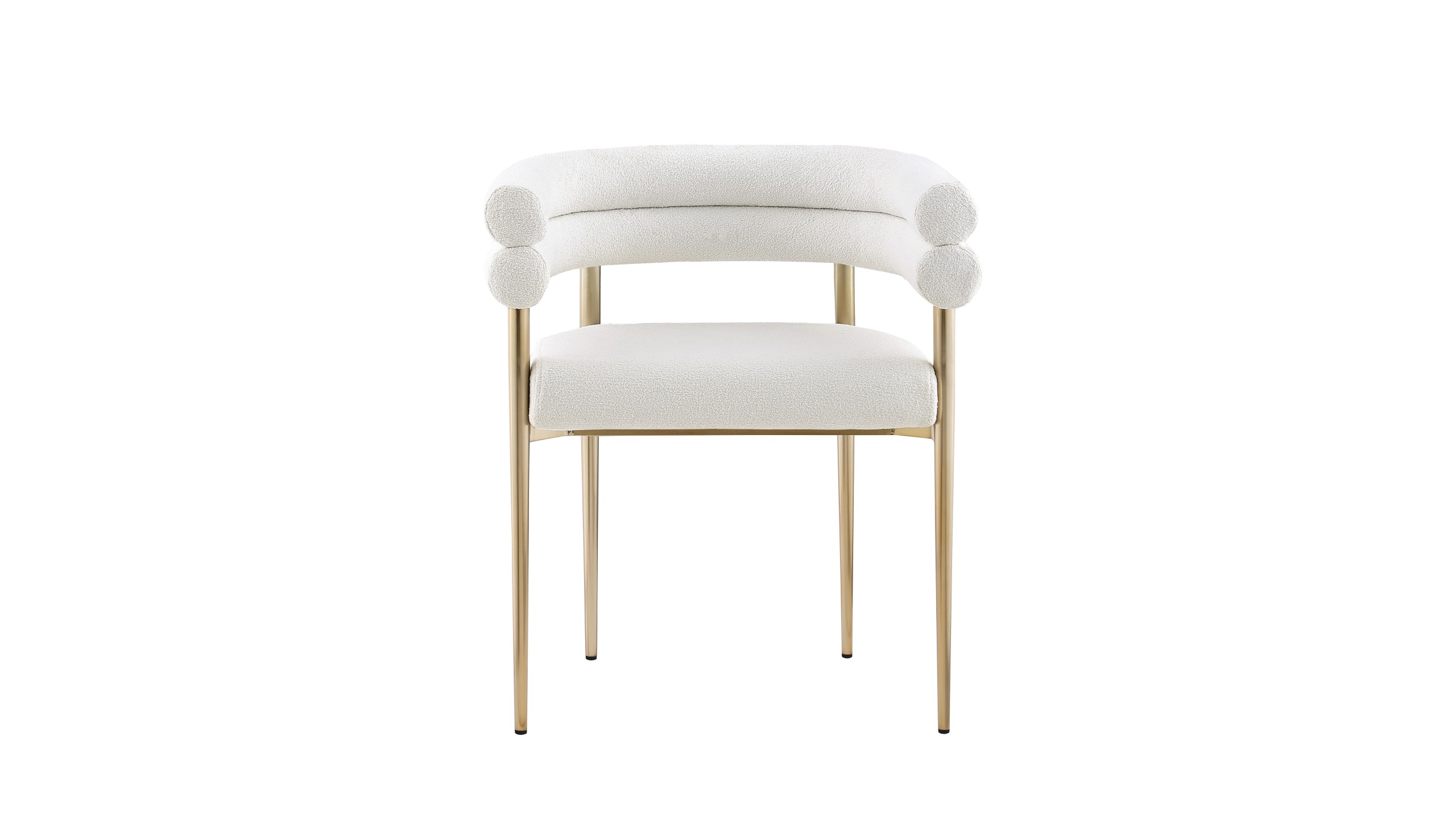DINING CHAIR SET OF 2 - CREAM/GOLD