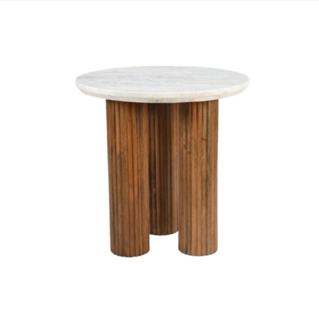 Jilsa Modern Accent Table in Walnut & White