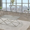 Stainless Steel Coffee Table Set with Glass Tops