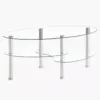 Tempered Glass Coffee Table with Curved Shelf