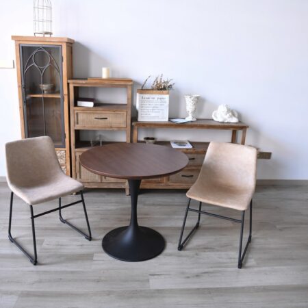 Alternative view of DINING CHAIR SET OF 2 VINTAGE BEIGE