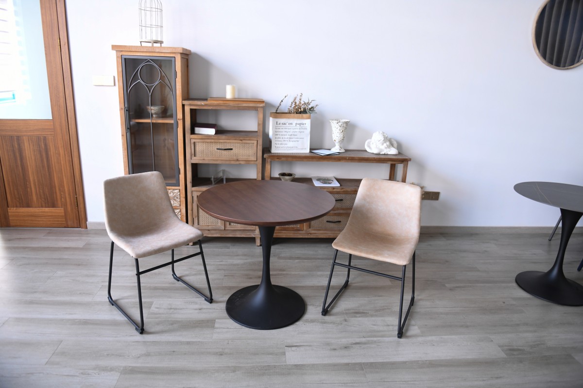 DINING CHAIR SET OF 2 VINTAGE BEIGE - Image 2
