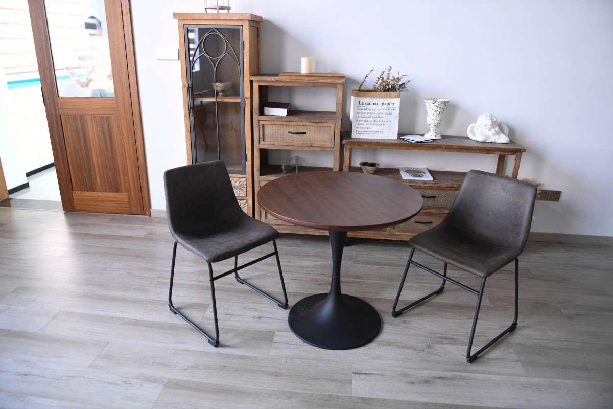 DINING CHAIR SET OF 2 VINTAGE BROWN - Image 2