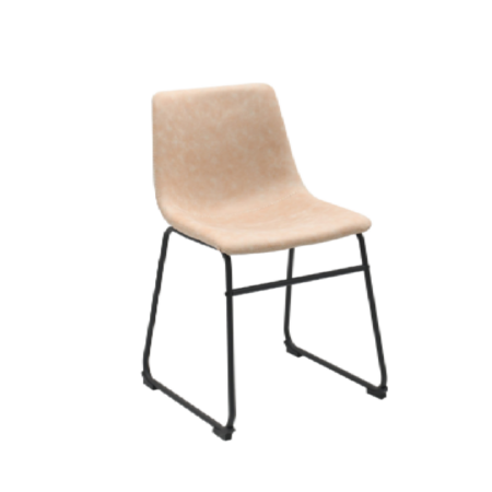 DINING CHAIR SET OF 2 VINTAGE BEIGE