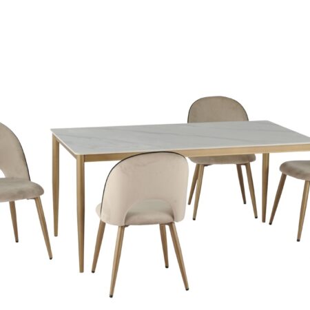Alternative view of DINING CHAIR SET OF 2 BEIGE