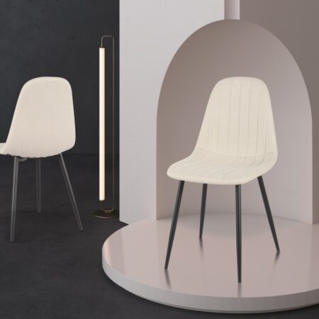 Alternative view of DINING CHAIR SET OF 4 BEIGE