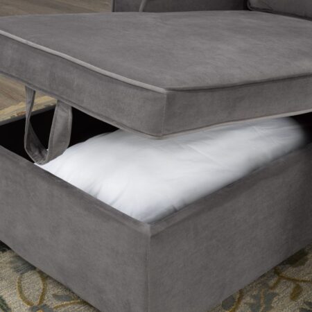 Sofa Bed with Storage Chaise – Beige