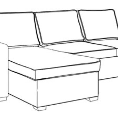 Sofa Bed with Storage Chaise – Beige