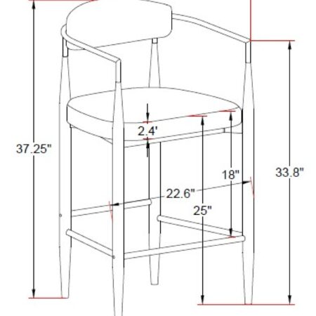 Counter Stool - Beige ( set of 2 )