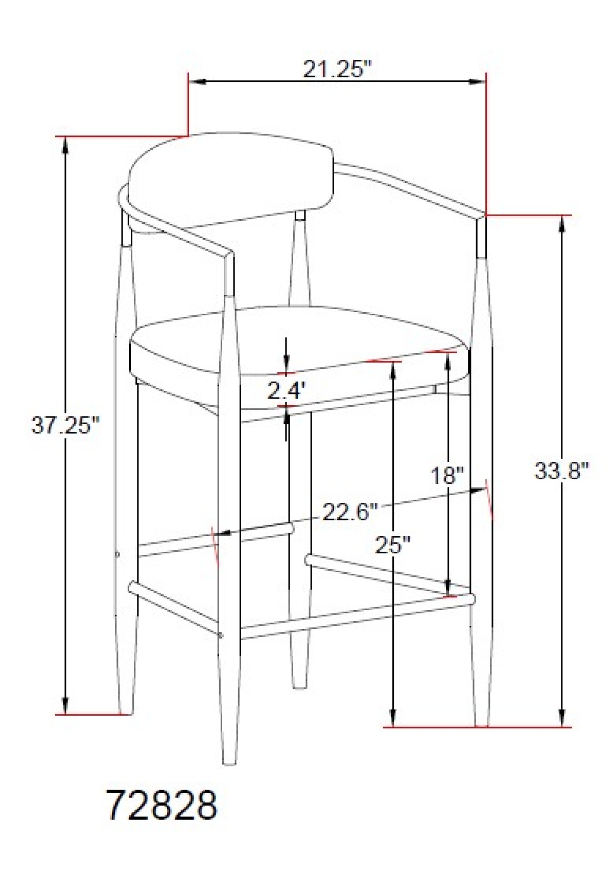 Counter Stool - Beige ( set of 2 )