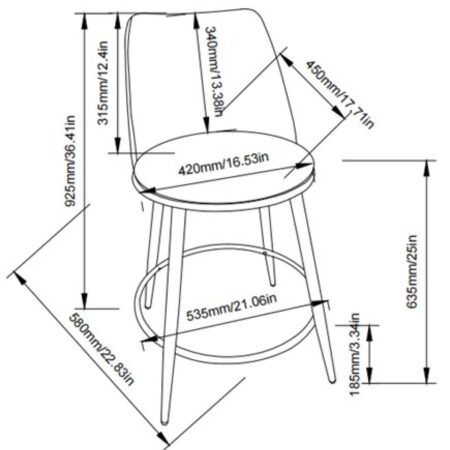 Counter Stool - Beige ( set of 2 )