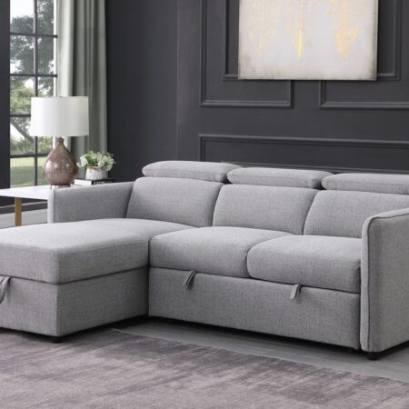 LHF Sectional Sleeper - Grey