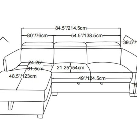 LHF Sectional Sleeper - Grey