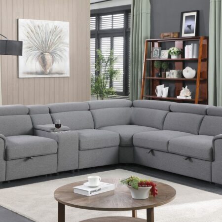 Alternative view of RHF Sectional Sofa Bed - Grey
