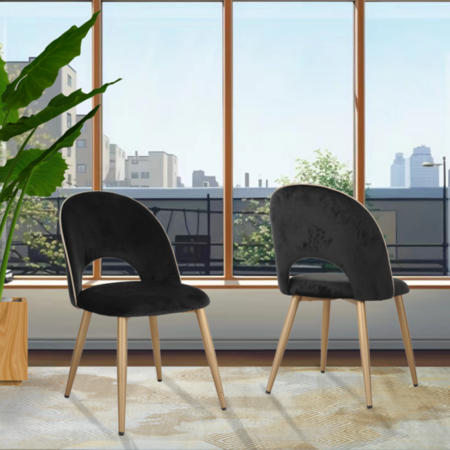 Alternative view of DINING CHAIR SET OF 2 BLACK