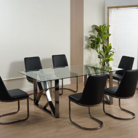 Grove Black 7 Pcs dining Set