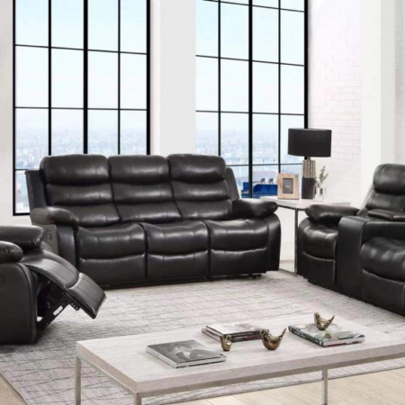 Monoco - blk manual Recliner Sofa